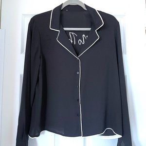 Sheer Black "No Thanks" Top